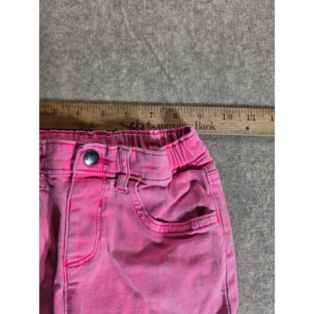 The Childrens Place Girls Pink Denim Shorts Elastic Waist Size 5T Rolled Cuffs - Picture 3 of 5